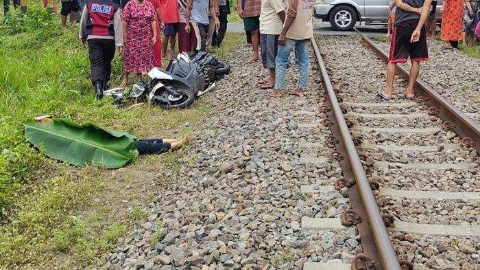 Pengendara Sepedamotor Tewas Tertabrak Kereta Api di Sergai