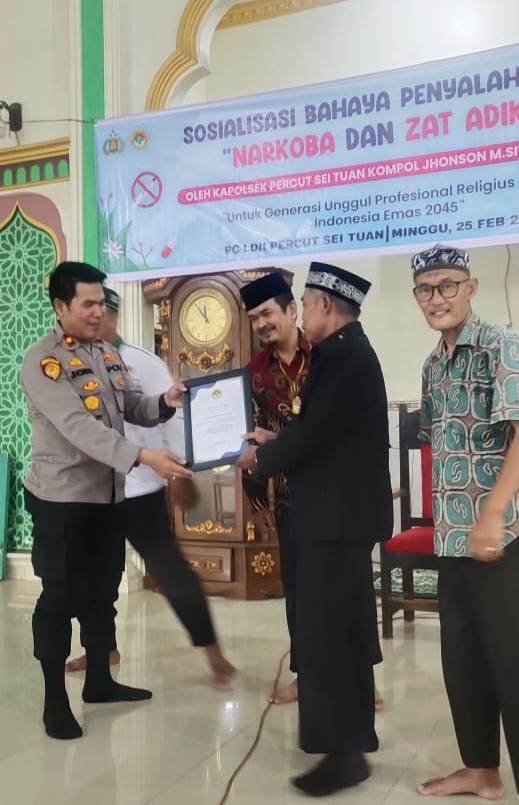 Kapolsek Percut Sei Tuan Sosialisasi Bahaya Narkoba