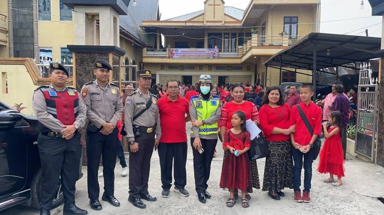 Polres Tanah Karo Berikan Pengamanan Pelaksanaan Ibadah Jumat Agung