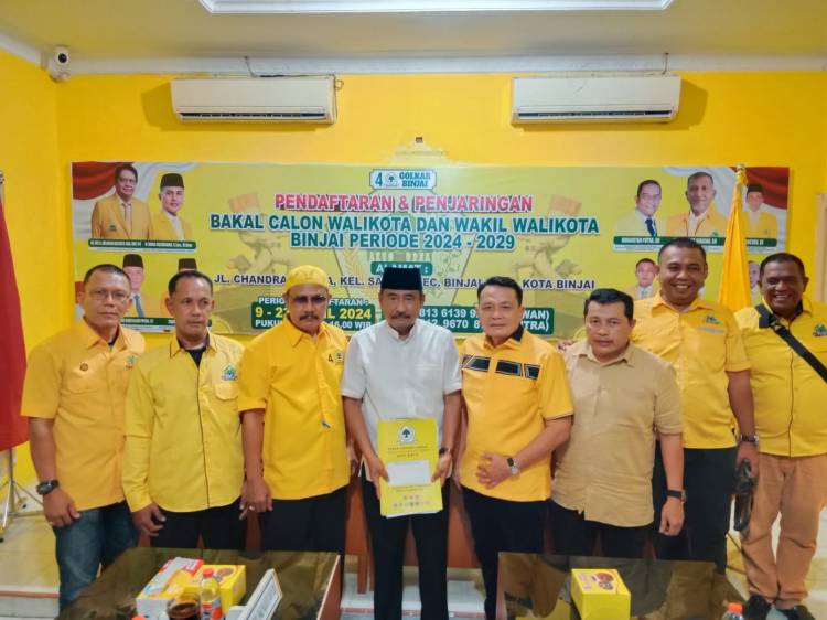 Didampingi Para OPD, Camat, Lurah Hingga Kepling, Wali Kota Binjai Daftarkan Diri ke Partai Golkar
