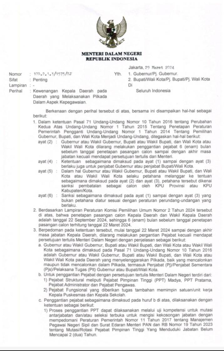 Pasca Terbitnya SE Mendagri, 52 Pejabat Humbahas yang Dilantik Belum Sertijab