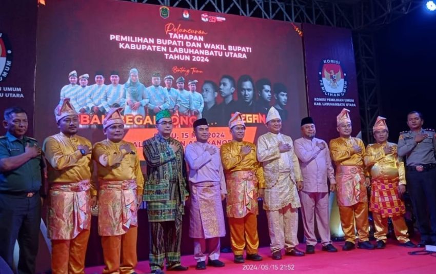 KPU Labura Luncurkan Tahapan Pilkada 2024 di Alun-alun Aekkanopan