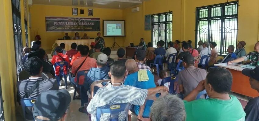Satgas TMMD 120 Kodim 0211/TT Gelar Penyuluhan Wasbang di Kantor Camat Sarudik