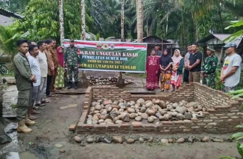 Satgas TMMD 120 Kodim 0211/TT Bikin Sumur Bor dan Penampungan Air Bersih