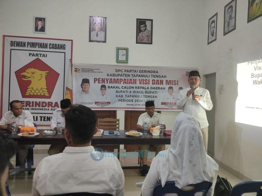 10 Balon Bupati/Wakil Bupati Tapteng Sampaikan Visi dan Misi ke Partai Gerindra