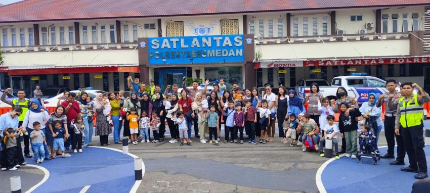 Sat Lantas Polrestabes Medan Gelar Polsanak dan Dihadiri Puluhan Anak-anak