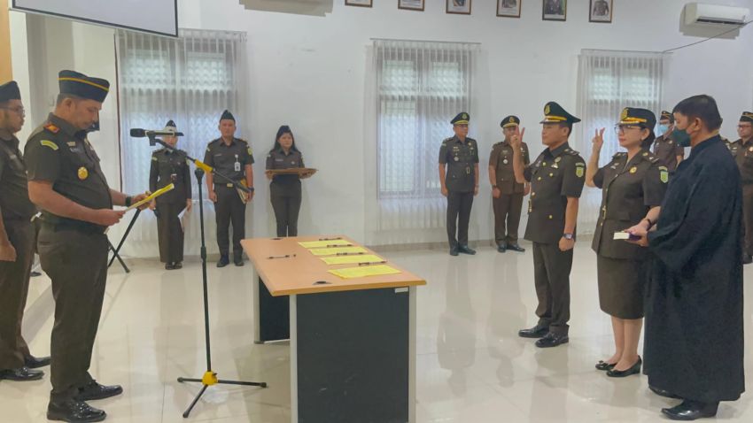Kajari Sergai Pimpin Sertijab Kasi Pidum dan Kasi Datun
