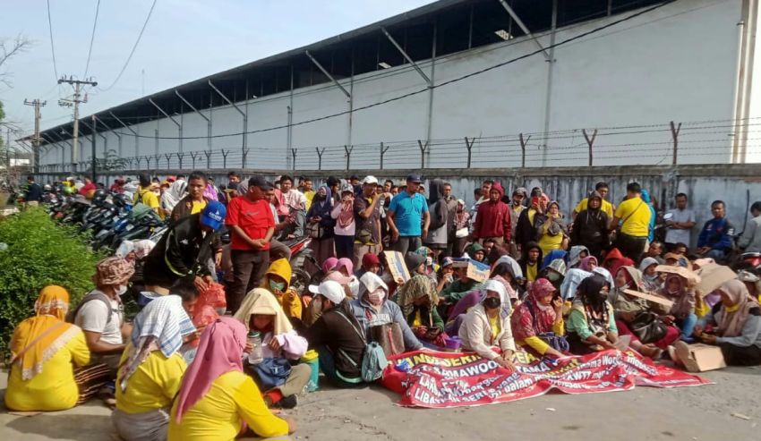 Sebulan, Pekerja Samawood Demo Berlanjut di Tanjungmorawa
