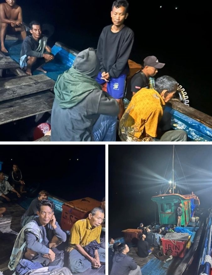 BC Teluk Nibung Tangkap Kapal Bawa 5 PMI dari Malaysia di Perairan Asahan