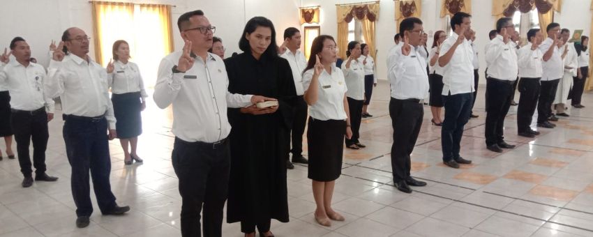 Sempat Dibatalkan, Bupati Humbahas Kembali Lantik 29 Orang Pejabatnya