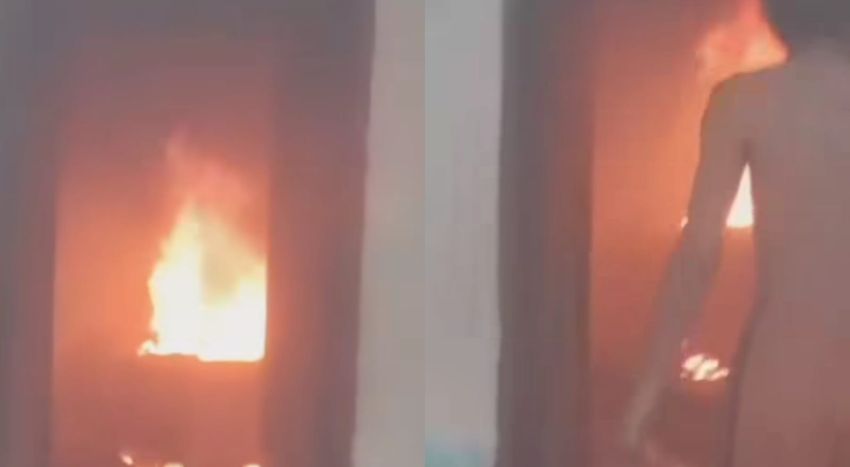 Viral di Medsos, Diduga Pecandu Narkoba di Medan Bakar Rumahnya Sendiri