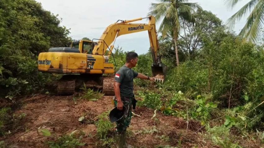Satgas TMMD Kodim 0211/TT Maksimalkan Pengerjaan Pembukaan Jalan Pondok Batu Sarudik