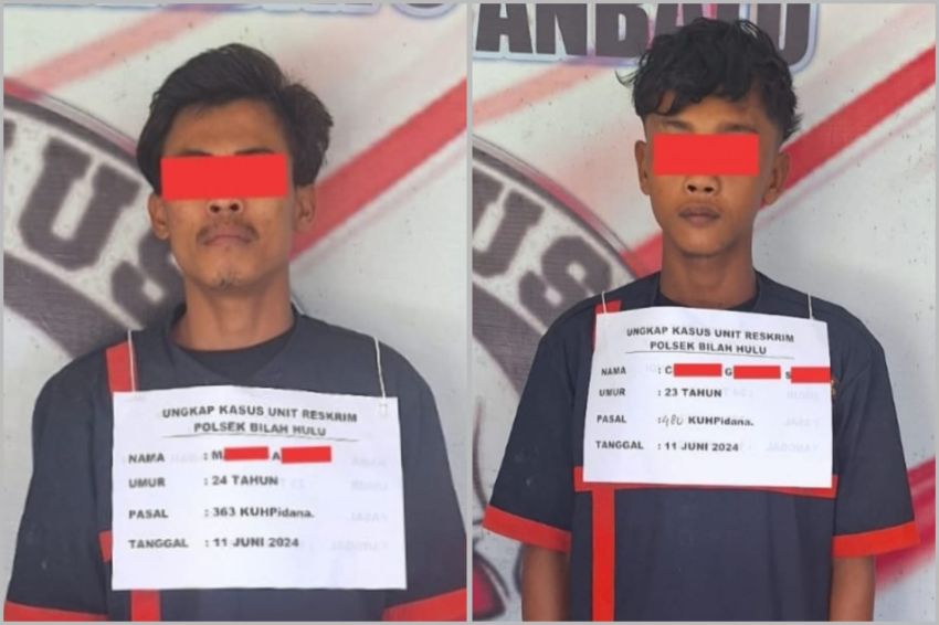 Polsek Bilah Hulu Tangkap Pencuri Sepeda Motor dan Penadah di Pematangseleng