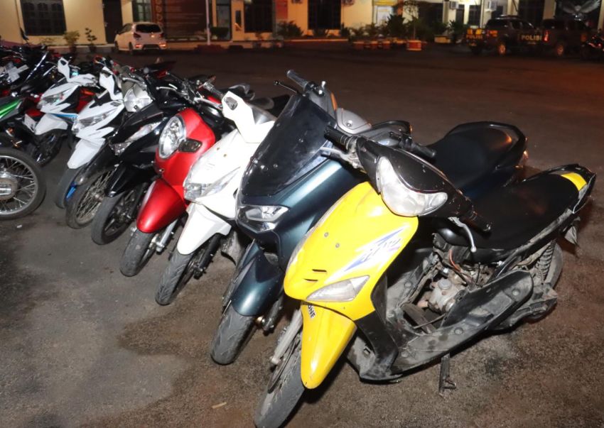 Belasan Sepeda Motor Gunakan Knalpot Brong Diamankan ke Mako Polres Tebingtinggi