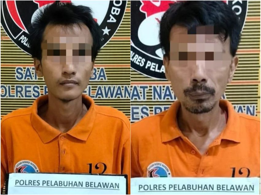 Polres Belawan Tangkap 2 Pengedar Sabu di Kelurahan Paya Pasir
