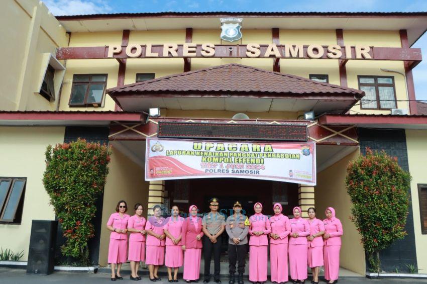 Kapolres Samosir Pimpin Upacara Kenaikan Pangkat Pengabdian Kapolsek Harian