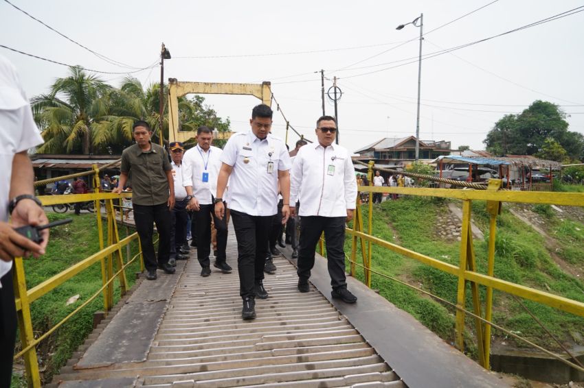 Jembatan Gantung Sungai Deli Kota Bangun akan Direnovasi