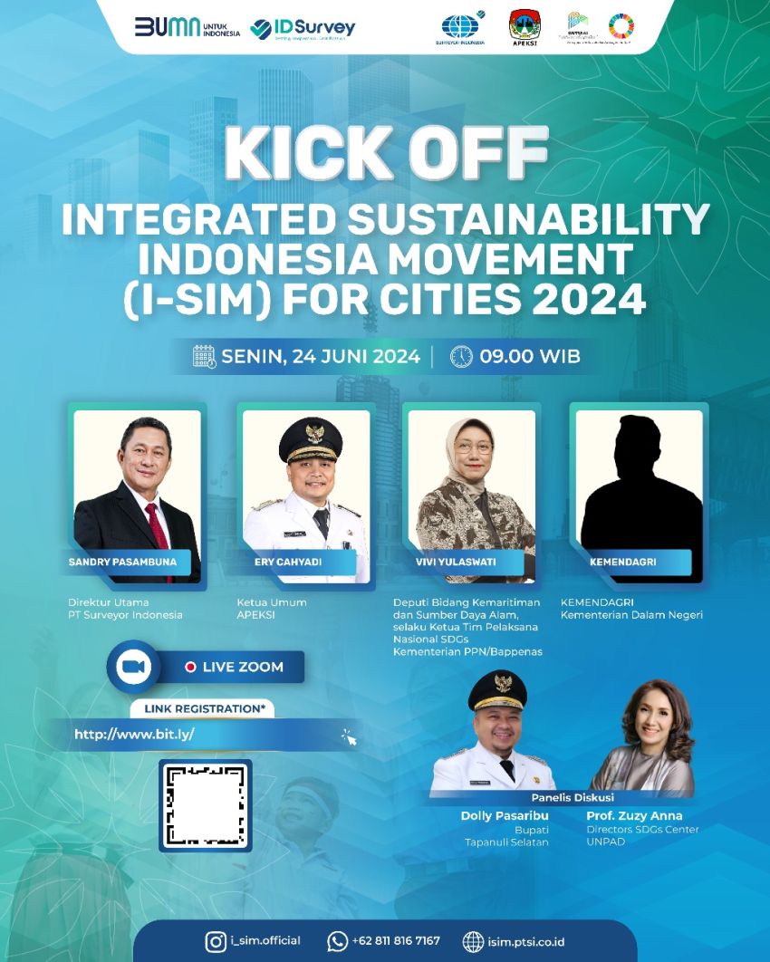 Bupati Tapsel Jadi Pembicara di Kick Off I-SIM For Cities 2024