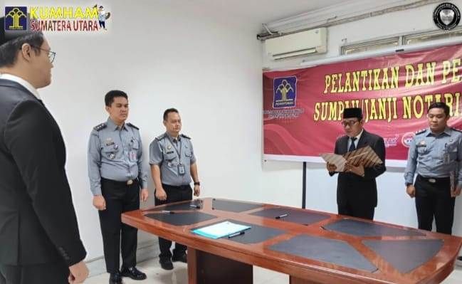 Kadiv Pelayanan Hukum dan HAM Sumut Lantik Notaris Pengganti