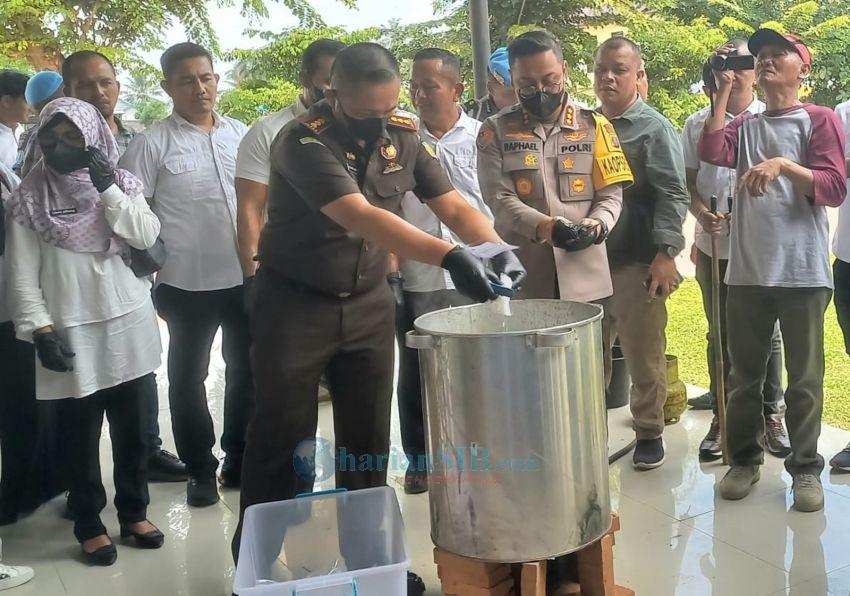 Polresta Deliserdang Musnahkan Sabu 9,2 Kg Lebih