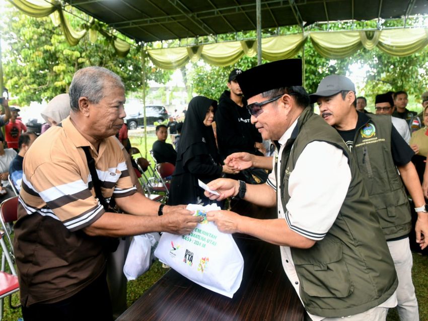 Pj Gubernur Sumut Saksikan Penyembelihan Kurbannya Sapi Limosin 1 Ton