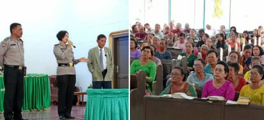 Kapolsek Siantar Marihat Minggu Kasih Curhat Kamtibmas di Gereja HKI
