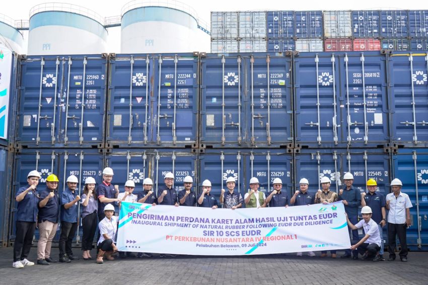 PTPN Group Ekspor Perdana Karet Alam Berkelanjutan Sesuai Standar Uni Eropa