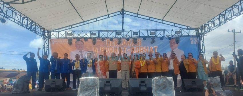 Dapat Rekomendasi Partai Hanura dan PAN, Irwan Simamora dan Sadar Sinaga Deklarasi Maju Pilkada Humbahas