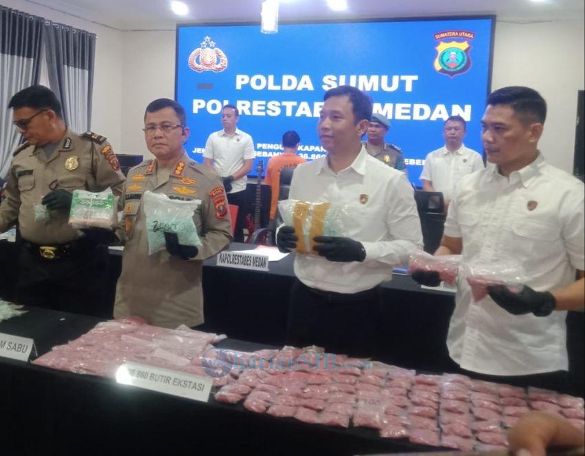 Satres Narkoba Bekuk Pengedar Narkoba, 2 Kg Sabu dan 36.860 Butir Pil Ekstasi Disita