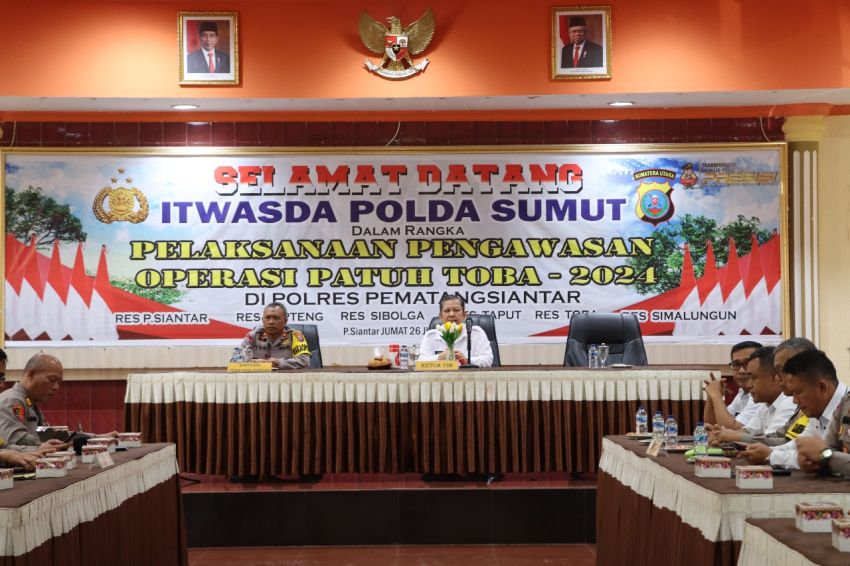 Supervisi Ops Patuh Toba 2024, Polres Pematangsiantar Sambut Kunker Itwasda Polda Sumut