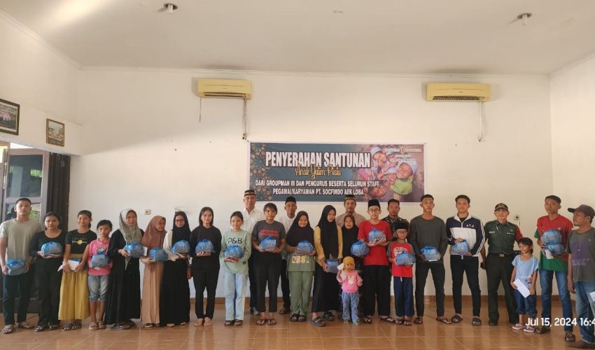 123 Anak Yatim Terima Bantuan dari PT Socfindo Aekloba