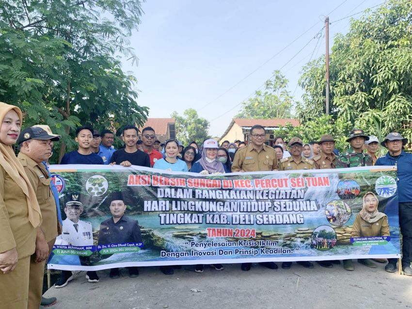 Dinas LH Deliserdang Gelar Aksi Bersih Sampah di Percut Seituan