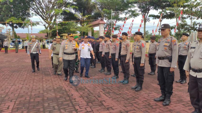 Polres Simalungun Laksanakan Apel Gelar Pasukan Operasi Hatra Toba Untuk Amankan PON XXI