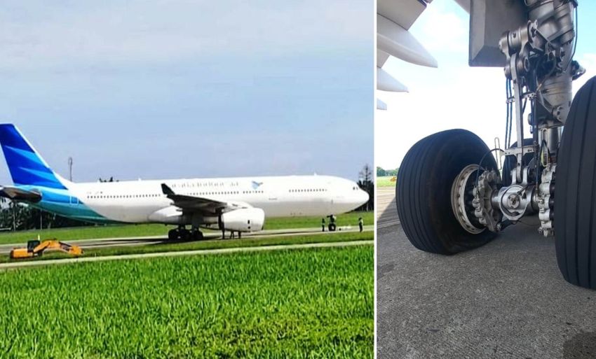 Pesawat Garuda Kempes Ban di Bandara Kulanamu, 231 Penumpang Diturunkan di Taxiway A3