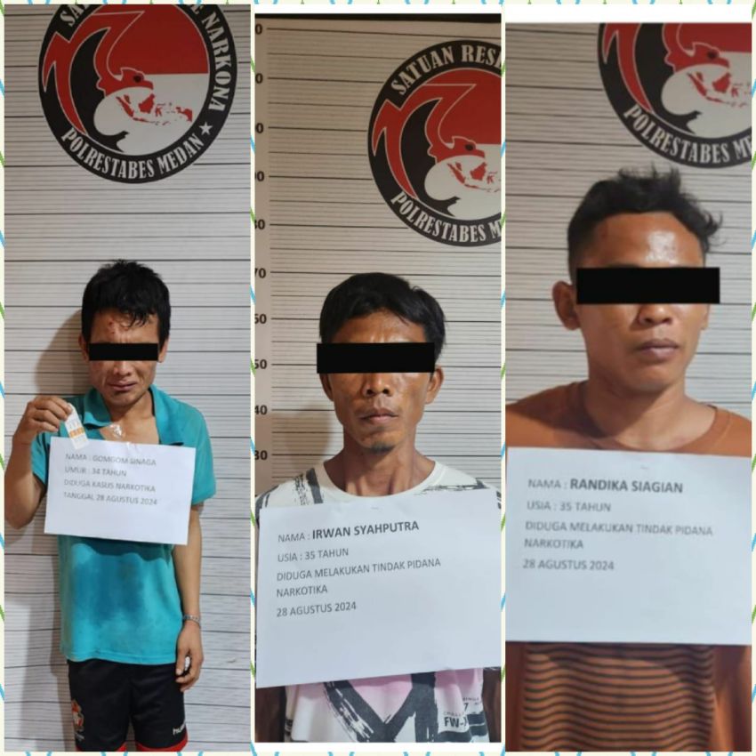 Polisi Gerebek 2 Kampung Narkoba, 3 Orang Diringkus dan Sejumlah Barak Dirubuhkan