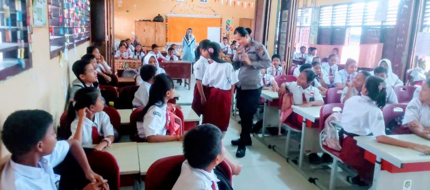 Satbinmas Polres Belawan Penyuluhan Bahaya Narkoba dan Perundungan di SDN 065009