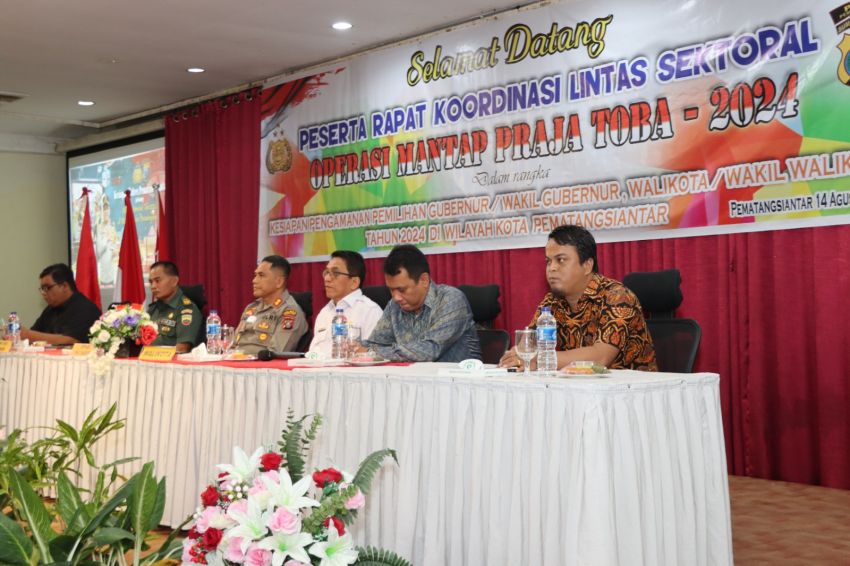Kapolres Pematangsiantar Pimpin Rakor Lintas Sektoral Ops Mantap Praja Tahun 2024, Deteksi Kerawanan Pilkada