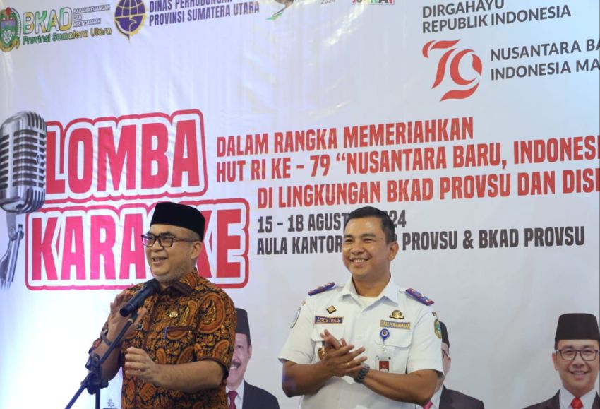 Semarakkan Kemerdekaan ke-79 RI, Dishub Sumut Bersama BKAD Lomba Karaoke