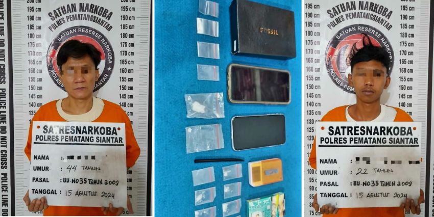 Terjerat Peredaran Sabu, 2 Pria Asal Tapian Dolok Ditangkap Polisi di Pematangsiantar