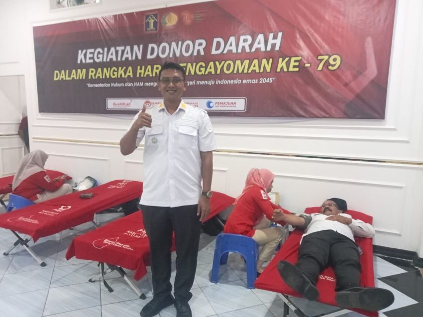 Sambut Hari Pengayoman ke-79,Lapas Labuhan Ruku Gelar Donor Darah
