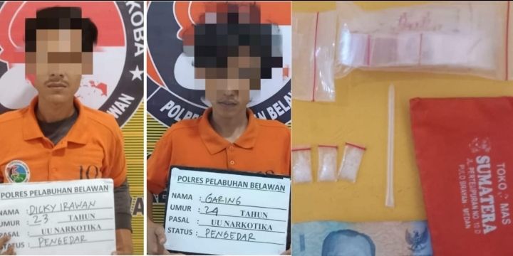 Polres Belawan Tangkap 2 Pengedar Sabu di Desa Manunggal