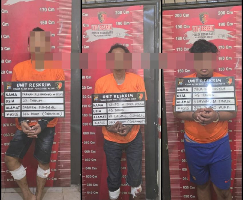 Polsek Medan Baru Tembak 2 Spesialis Pelaku Curanmor dan Amankan Seorang Penadah