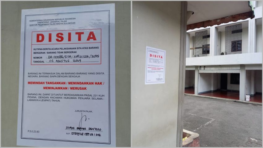 Dirjen Pajak Tempel Stiker Bertuliskan 'Disita' di Hotel Pardede Medan