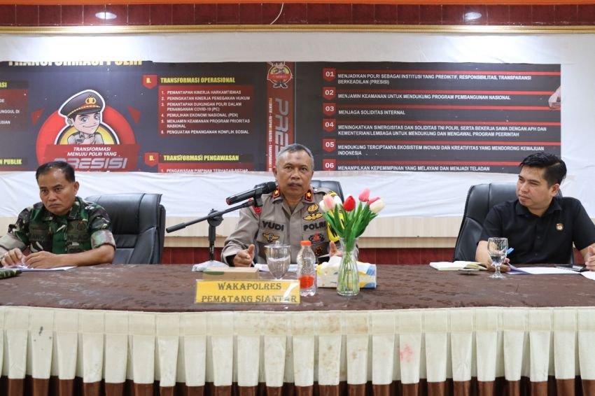 Kampanye Pilkada Mulai 25 September 2024, Polres Pematangsiantar Gelar Rakor Sispamkota