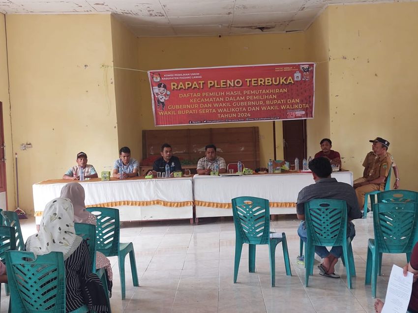 KPU Palas Rapat Pleno Rekapitulasi DPHP Tingkat Kecamatan