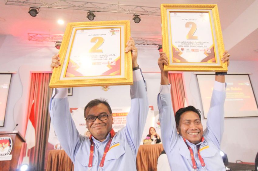 KPU Deliserdang Undi Nomor Urut, Paslon Asri Ludin dan Lom Lom Dapat Nomor 2