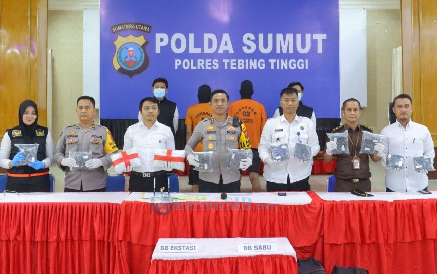 Hasil Pengembangan Kasus Narkoba, Polres Tebingtinggi Musnahkan 9,9 Kg Sabu dan 29.920 Butir Ekstasi