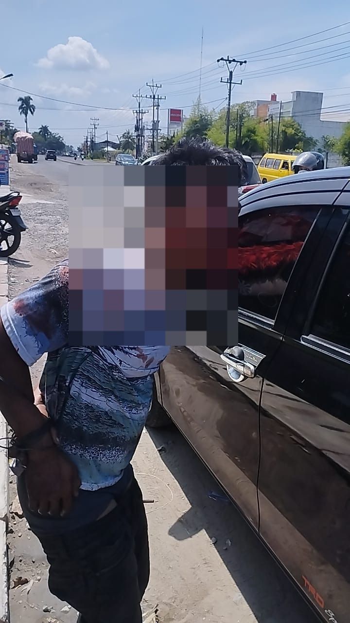 Seorang Tersangka Pelaku Curanmor Dihakimi Massa di Jalan Medan-Binjai