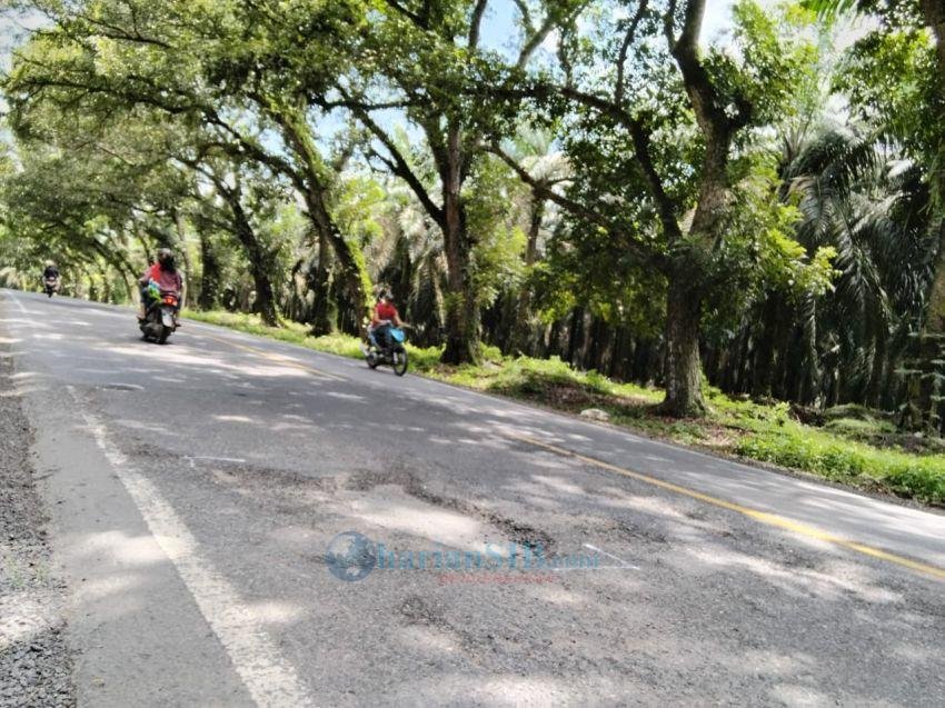 Berlubang, Jalinsum Dolokmerawan Sergai Ancam Keselamatan Pengendara