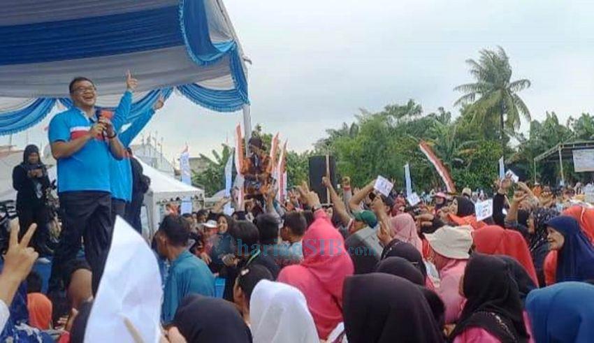 Seribuan Warga Beringin Ikuti Gerak Jalan dan Senam Sehat Kampanye Calon Bupati Asri Ludin Tambunan-Lomlom Suwondo